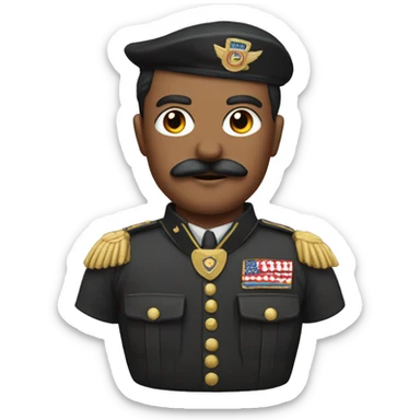 American war hero with square mustache and red arm band sticker