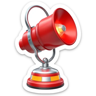 3D render of a red emergency siren light with a bright glow on top of a silver base, in Pixar-style, soft shadows, isolated on white background, professional but playful look

 sticker