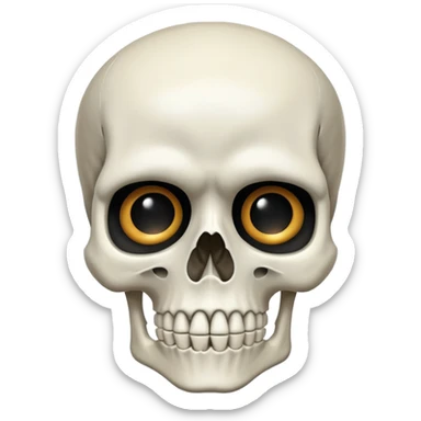 Skeleton with a frown sticker