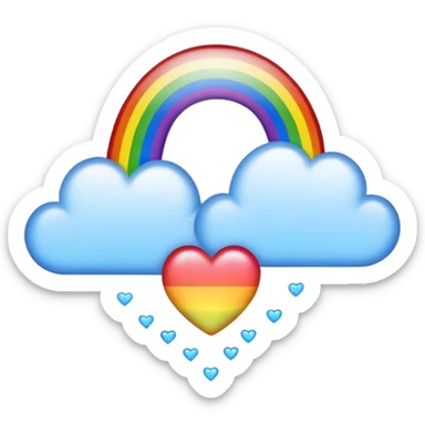 rainbow heart with a rainbow on top  sticker
