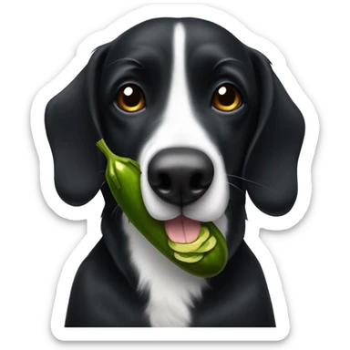 Black dog with a kangaro pickle sticker