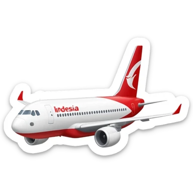 Indonesia airlines take off in airport sticker