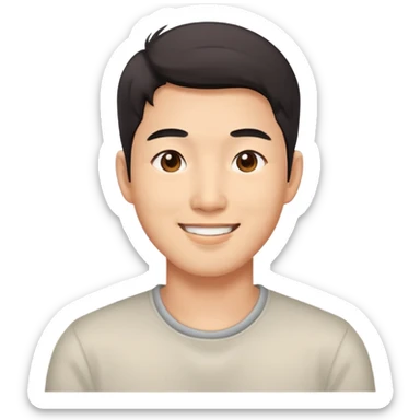 Asian happy good looking male sticker