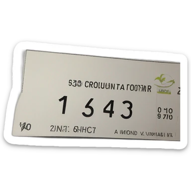 flight paper ticket number sticker