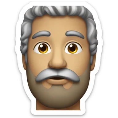 realistic male portrait with beard giving a kiss sticker