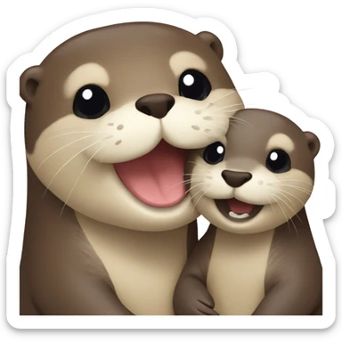 otter holding otter sticker
