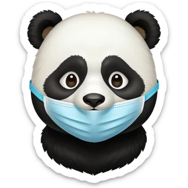 panda with facemask skincare sticker