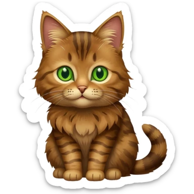 brown tabby cat with green eyes sticker