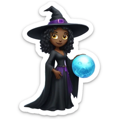 Beautiful Witch with magic ball sticker