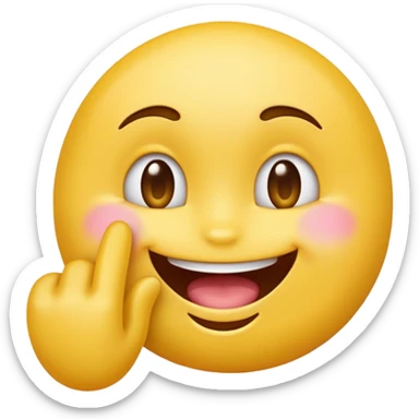 Finger biting flirty yellow emoji sticker