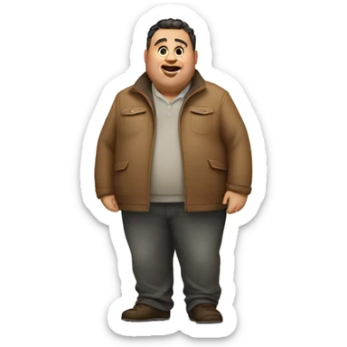 Fat guy in a little coat sticker
