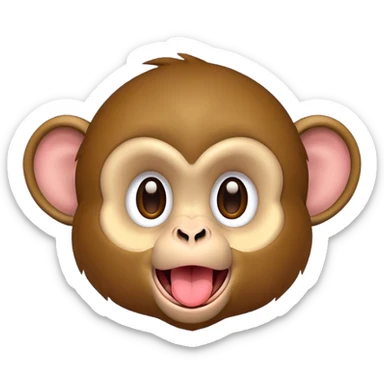Monkey sticking out tounge sticker