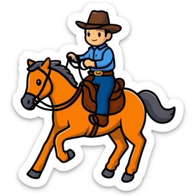 cowboy riding a horse sticker