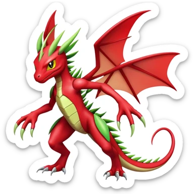  Cool Edgy Shiny Futuristic Ethereal Legendary Scizor-Charmeleon-Digimon-Schyther-Flygon-hybrid full body sticker