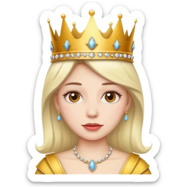 Colocha blanca con corona de reina  sticker