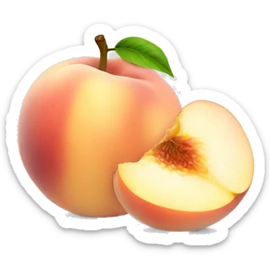 White peach sticker