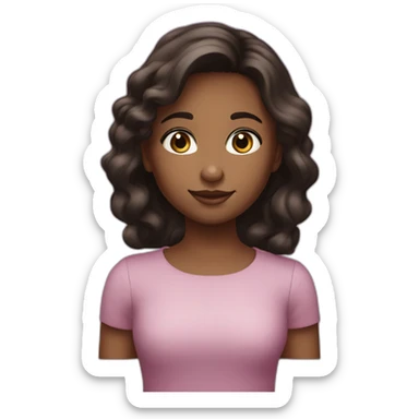 Brunette black eyes 5 years girl celeberate birthday sticker