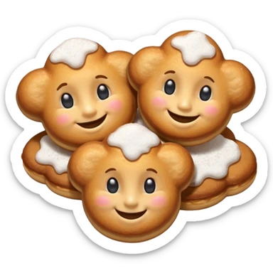 beignets with faces sticker