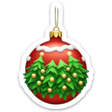 Christmas tree bauble sticker