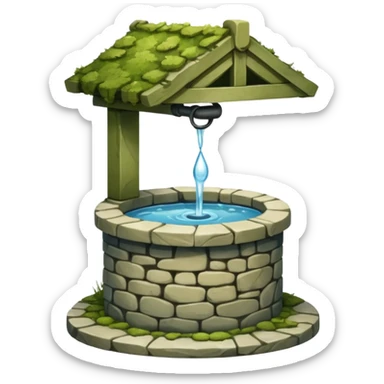 a water well made out of stone sticker