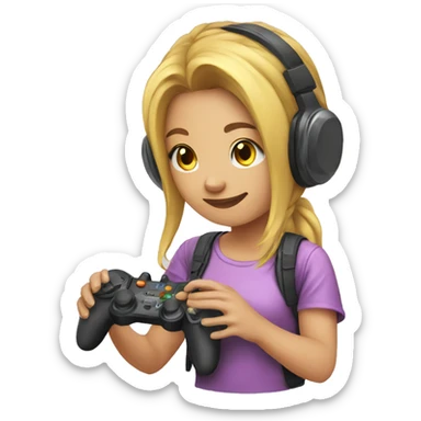 Gamer girl playing  sticker