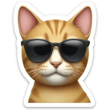 Cat with sunglasses sticker
