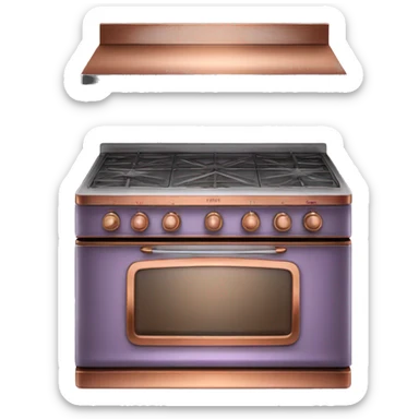 Realistic lavender and copper glass top stove oven. sticker