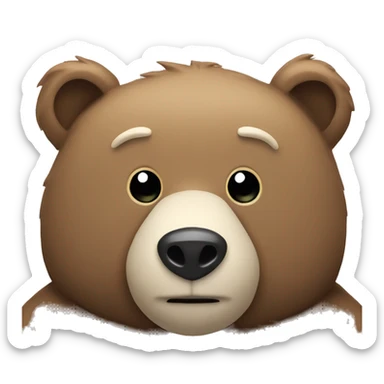 bear peluche with square face sticker