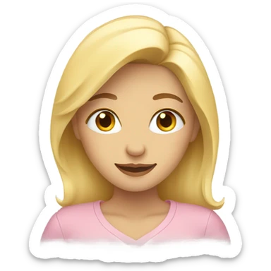 woman with blonde hair making heart with hands sticker