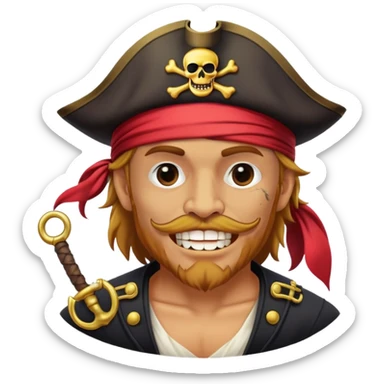 Pirate with golden tooth sticker