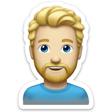 Man with blonde hair blue eyes beard  sticker