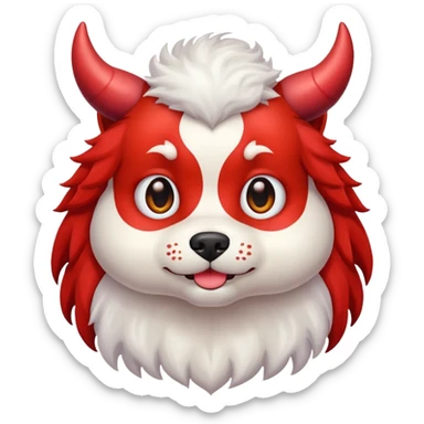 devil magical cute fluffy complete dog sticker