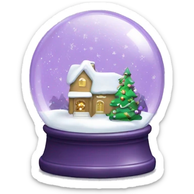 Lilac Christmas decorated snow globe sticker