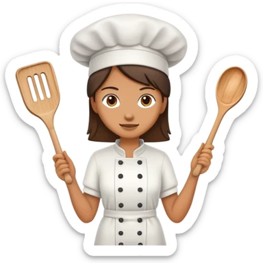 Cook with spatula  sticker