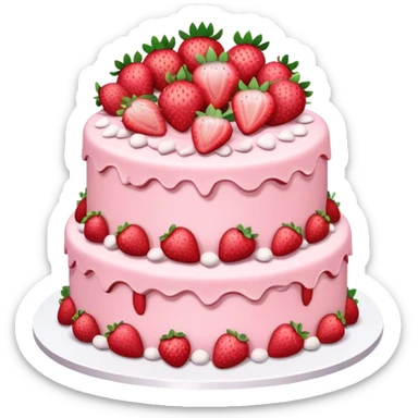 2 tier Strawberry Cake sticker
