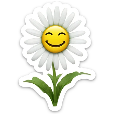 A smiley face on a daisy flower sticker