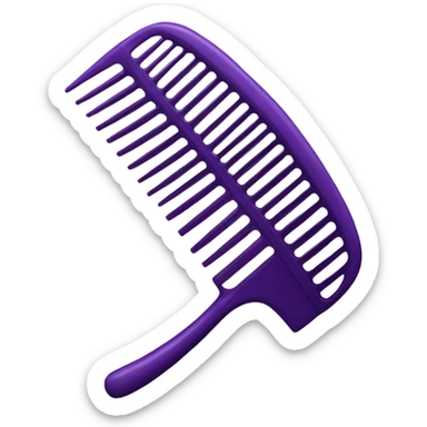 Purple comb with handle sticker