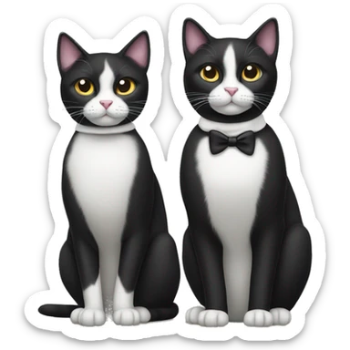 Two tuxedo cats one male and one female sticker