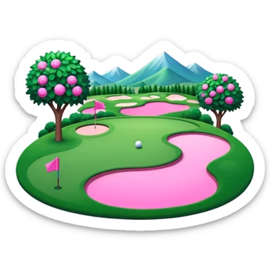pink golf course  sticker