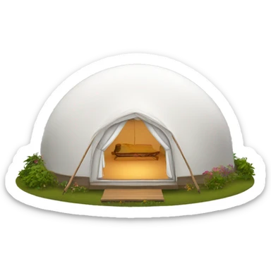 Glamping white round dome sticker