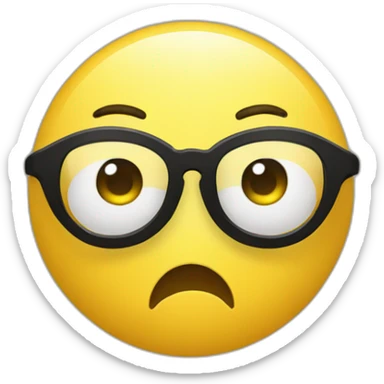 Yellow circle head Moult With a cheerful expression with black eyes black glasses sticker