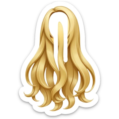 back view of long wavy blonde hair sticker
