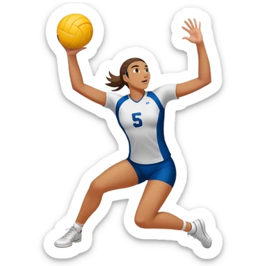 volleyball player spiking sticker