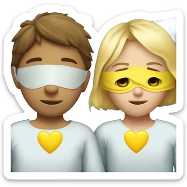 Two blonde children, sick, each in their own bed, wearing masks, one Boy, one girl,, at home, get well soon sign with yellow heart sticker