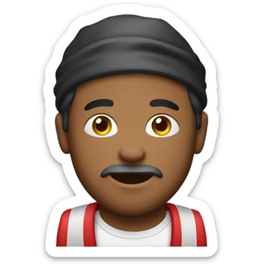 man with a red bandana across his face sticker