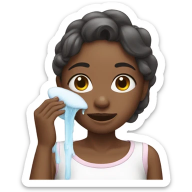 Girl washing face sticker