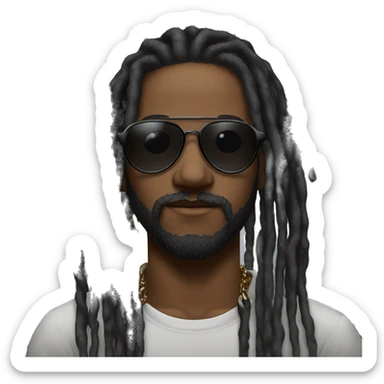 i want a black dread locks with a street drip he like chain watch black sunglasses sticker
