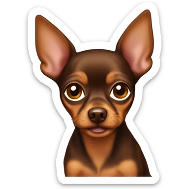 brown Russian toy terrier sticker