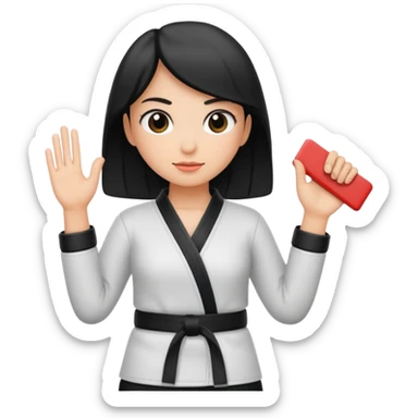 black belt in girl hand sticker
