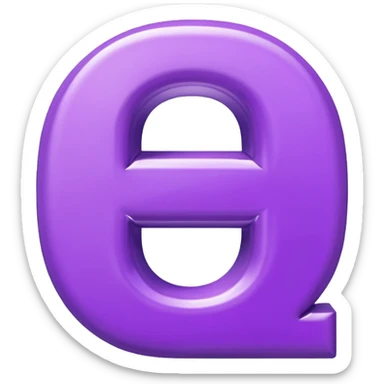 purple letter A sticker